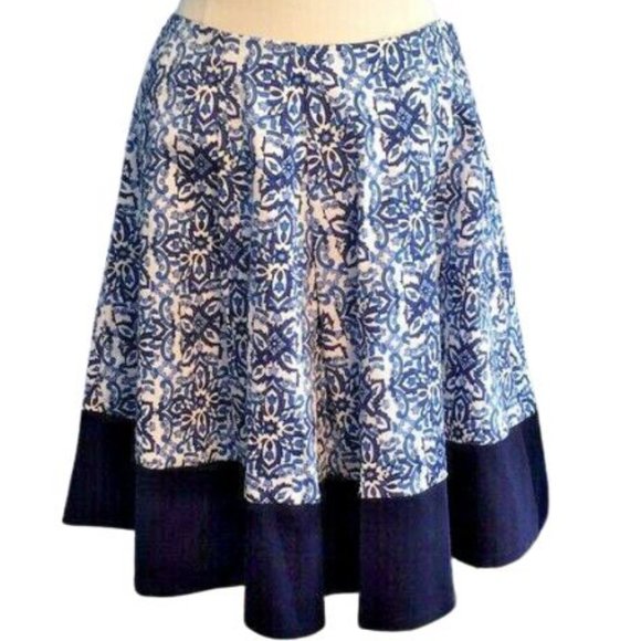 Milly DesignNation Mixed Tile Print A-Line Skirt Size L - Picture 1 of 5